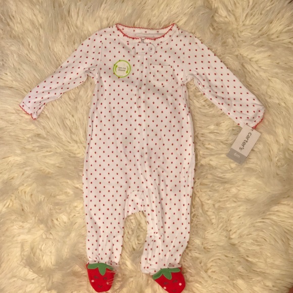 Carter's Other - Carter’s Strawberry Footed Pajamas • Size 6 Months